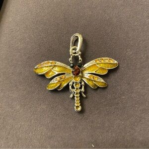 Yellow Dragonfly Pendant Charm